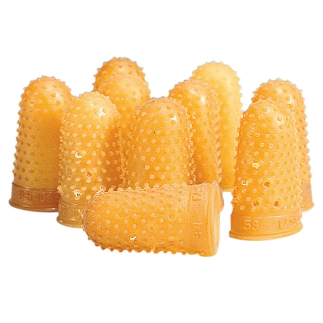 ACCO BRANDS USA, LLC S7054035 Swingline Rubber Fingertips, #11 1/2, 5/8in Diameter, Amber, Box Of 12