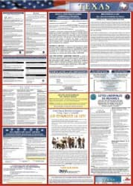 AccuformNMC 24" Wide x 40" High Laminated Paper Labor Law Information Poster LLPS-TX