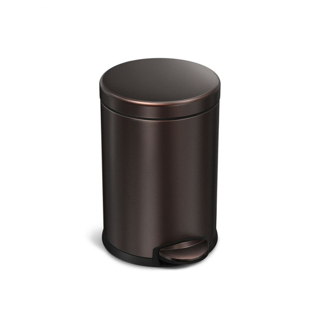 SIMPLEHUMAN LLC CW2040 simplehuman Round Stainless-Steel Mini Step Trash Can, 1.2 Gallons, 12-1/8inH x 7-5/8inW x 10inD, Dark Bronze