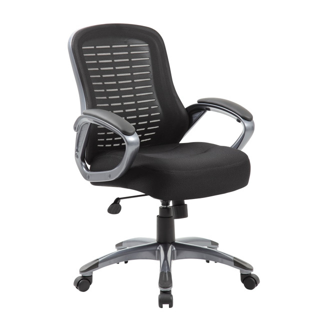 NORSTAR OFFICE PRODUCTS INC. Boss Office Products B6756-BK  Ribbed Mesh High-Back Task Chair, Black