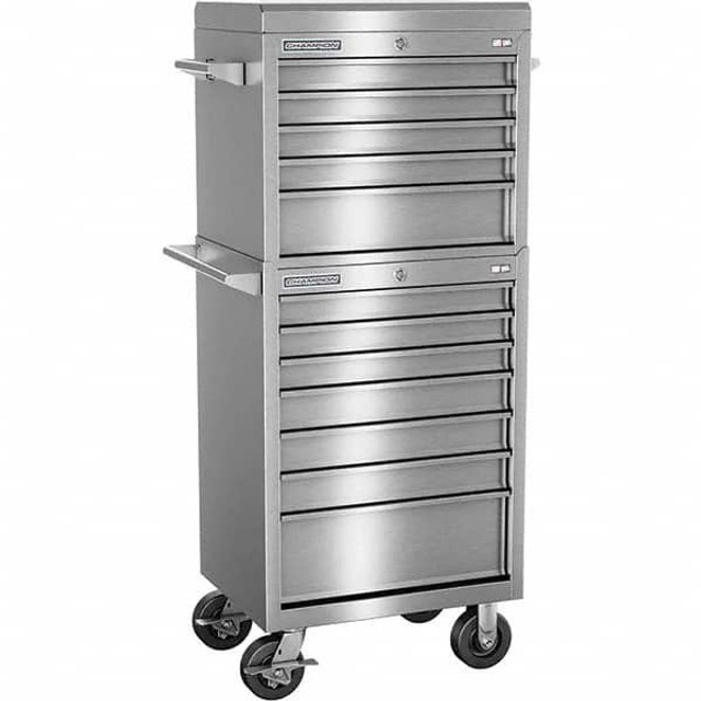 Champion Tool Storage FMPS2712RC Tool Storage Combos & Systems; Type: Top Chest/Roller Cabinet Combo; Drawers Range: 10 - 15 Drawers; Number of Pieces: 2; Width Range: 24" - 35.9"; Depth Range: 18" and Deeper; Height Range: 60" and Higher; Color: Sil