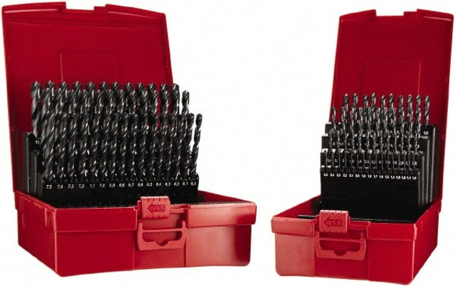 DORMER 5969752 Drill Bit Set: Jobber Length Drill Bits, 91 Pc, 118 °, High Speed Steel