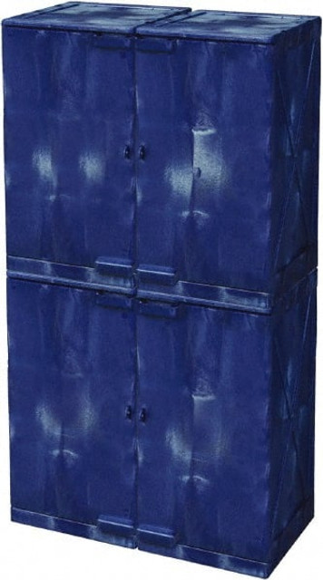 Eagle M48CRA Stackable Cabinet: Manual Closing, 8 Shelves, Blue
