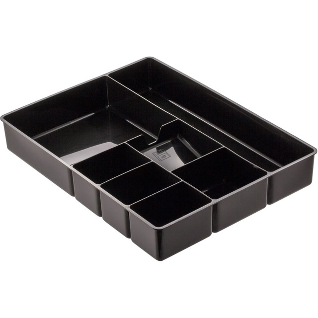 OFFICEMATE INTERNATIONAL CORP. 21322 Officemate Plastic 8-Compartment Storage Deep Drawer Organizer Tray, 2 1/4in x 15 1/8in x 11 1/2in, Black