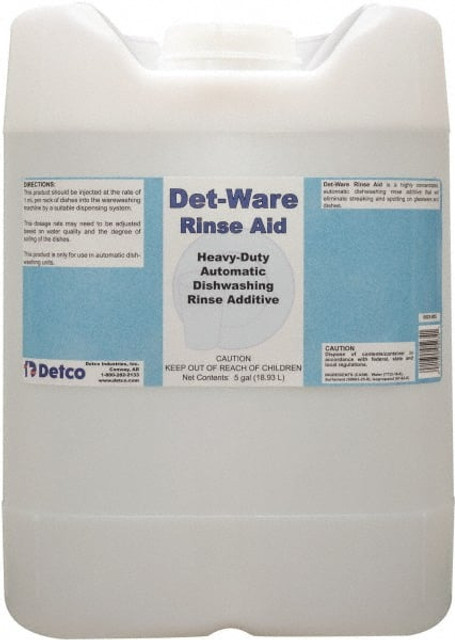 Detco 0523-C05 Det-Ware Rinse Aid, 5 Gal Cube