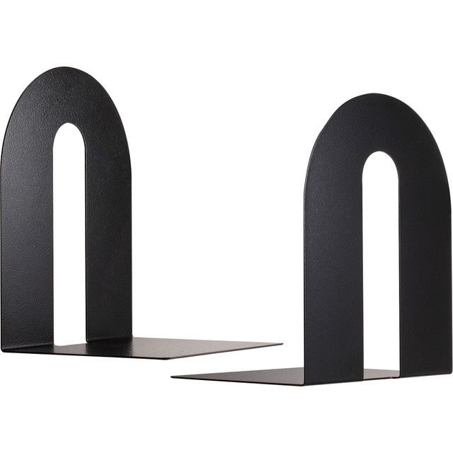 OFFICEMATE INTERNATIONAL CORP. 93142 OIC Steel Construction Heavy-Duty Bookends, Non-Skid, 10inH, Black, Set Of 2 OFFICEMATE INTERNATIONAL CORP. 93142 OIC Steel Construction Heavy-Duty Bookends, Non-Skid, 10inH, Black, Set Of 2