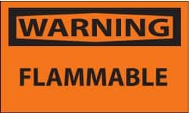 AccuformNMC 5 Qty 1 Pack Warning - Flammable, Pressure Sensitive Vinyl Fire Sign W448AP