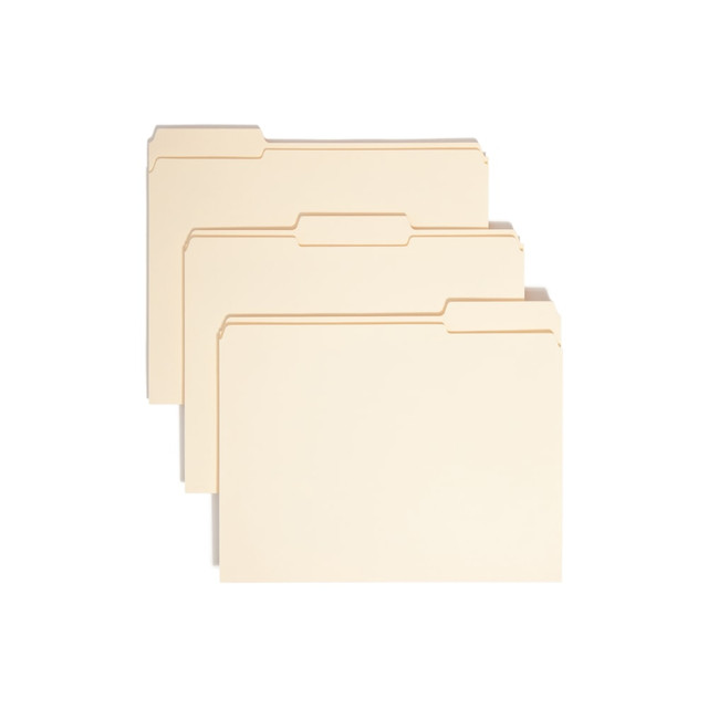 SMEAD MFG CO 10334 Smead Reinforced Tab File Folders, Letter Size, 1/3 Cut, Manila, Box Of 100 (10334)