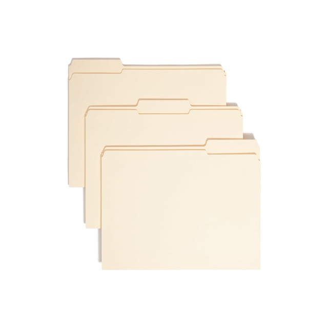 SMEAD MFG CO 10334 Smead Reinforced Tab File Folders, Letter Size, 1/3 Cut, Manila, Box Of 100