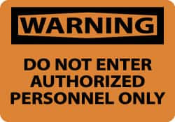 AccuformNMC Security & Admittance Sign: Rectangle, "Warning, DO NOT ENTER AUTHORIZED PERSONNEL ONLY" W418PB