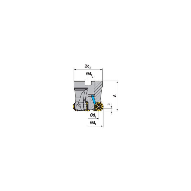 Ceratizit 5068932500 Indexable Copy Face Mill: 125 mm Max Cut Dia, 40 mm Arbor Hole