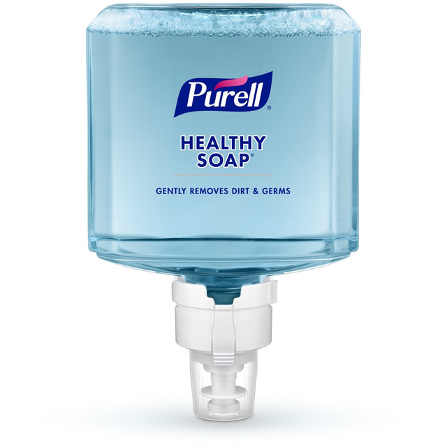 PURELL Brand HEALTHY SOAP Foam features a refreshing soap formulation that ensures a pleasant handwashing experience. The hypoallergenic foaming soap washes away dirt gently and leaves hands feeling clean and fresh after use. Its mild enough for frequent use and is free of dyes, phthalates, parabens, and triclosan.  84% of people are satisfied with the overall cleanliness of facilities with PURELL products1 - reflect high standards with PURELL Brand HEALTHY SOAP Foam  Exceptionally mild foam formula is free of dyes, phthalates, parabens, and triclosan to provide gentle, irritation-free hand soap; features fresh scent fragrance  This refill for the PURELL ES8 Soap Dispenser nourishes the skin and helps support the skins natural moisture barrier while gently removing dirt and germs  Each PURELL Hand Soap refill is equipped with Energy-on-the-Refill technology that eliminates battery changes  This product is manufactured by a certified Women-Owned Business  EcoLogo certified - reduced environmental impact from an overall lifecycle standpoint.  USDA Certified Biobased - meets federal guidelines for plant-based/bio-based materials.  Less harsh chemicals - made with fewer harsh chemicals, or safer chemicals than typical alternatives, helping  reduce your use of and exposure to substances that may be more harmful to your health and the environment.  Plant-based content - made using tree-free agricultural products or by-products, helping you support innovative use of plants while reducing use of forests or other resources.