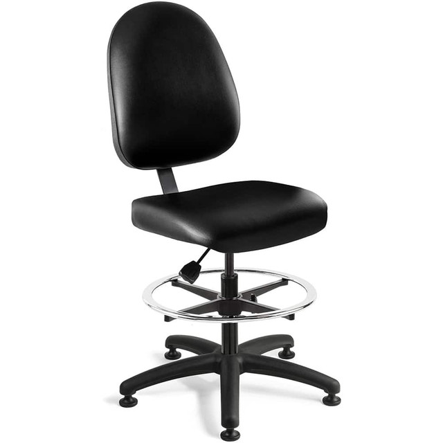 Bevco 6500-V-BLK Task Chair: Vinyl, Adjustable Height, 24 to 34" Seat Height, Black