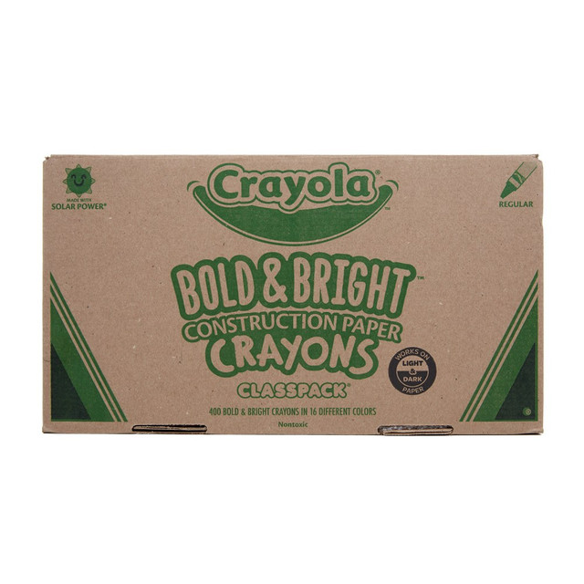 CRAYOLA LLC 52-1617 Crayola Construction Paper Crayons, Assorted Colors, Box Of 400