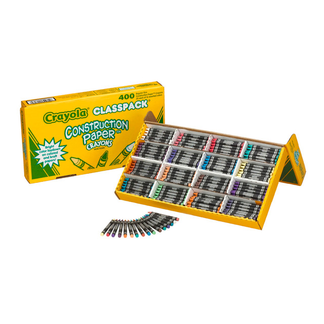 CRAYOLA LLC Crayola 52-1617  Construction Paper Crayons, Assorted Colors, Box Of 400