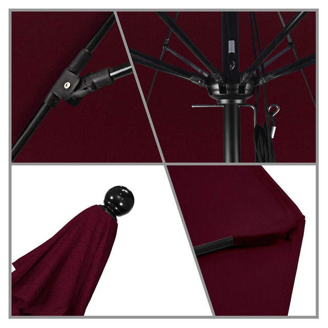 California Umbrella 194061620083 Patio Umbrellas; Fabric Color: Burgundy ; Base Included: No ; Fade Resistant: Yes ; Diameter (Feet): 11 ; Canopy Fabric: Pacifica