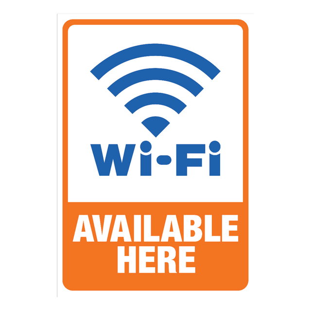 CONSOLIDATED STAMP MFG CO 098359 Cosco Sign Vinyl Decals, Wi-Fi Available Here, 5 1/4in x 6 1/4in