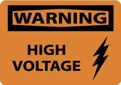 AccuformNMC Accident Prevention Sign: Rectangle, "Warning, HIGH VOLTAGE" W427AB