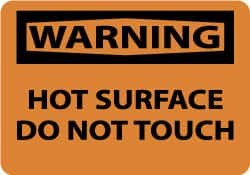 AccuformNMC Accident Prevention Sign: Rectangle, "Warning, HOT SURFACE DO NOT TOUCH" W429AB