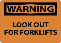 AccuformNMC Sign: Rectangle, "Warning - Look Out for Forklifts" W453AB