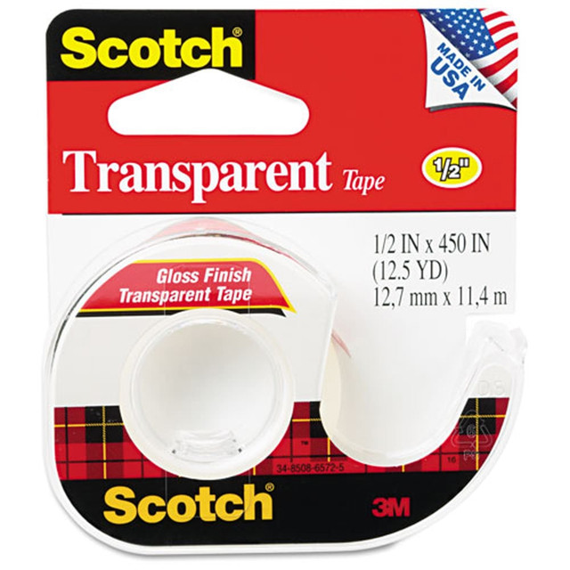 3M CO 144 Scotch Transparent Office Tape In Dispenser, 1/2in x 450in, Clear 3M CO 144 Scotch Transparent Office Tape In Dispenser, 1/2in x 450in, Clear