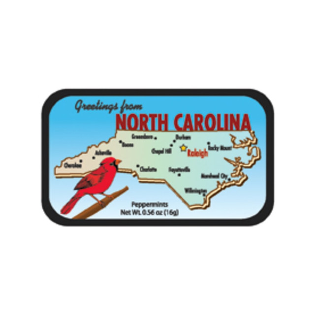 AMUSEMINTS, LLC MTRT1404FB AmuseMints Destination Mint Candy, North Carolina State, 0.56 Oz, Pack Of 24