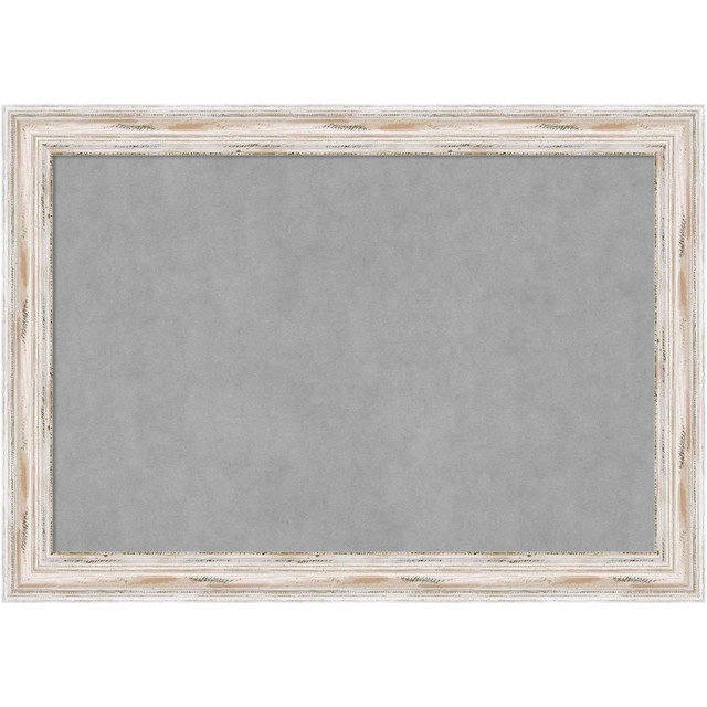 UNIEK INC. Amanti Art A42702972388  Magnetic Bulletin Board, Aluminum/Steel, 41in x 29in, Alexandria White Wash Wood Frame