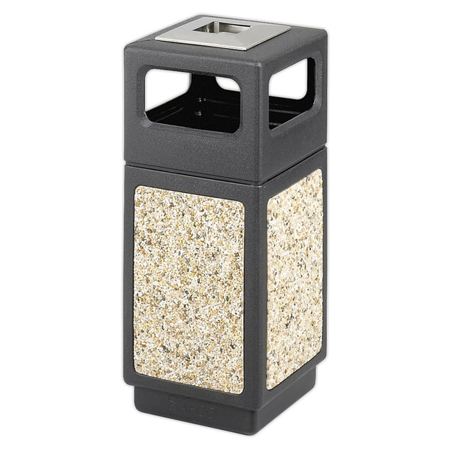 SAFCO PRODUCTS CO Safco 9470NC  Canmeleon Stone Aggregate Panel Ash Urn, Side Opening, 15 Gallons, Black/Aggregate