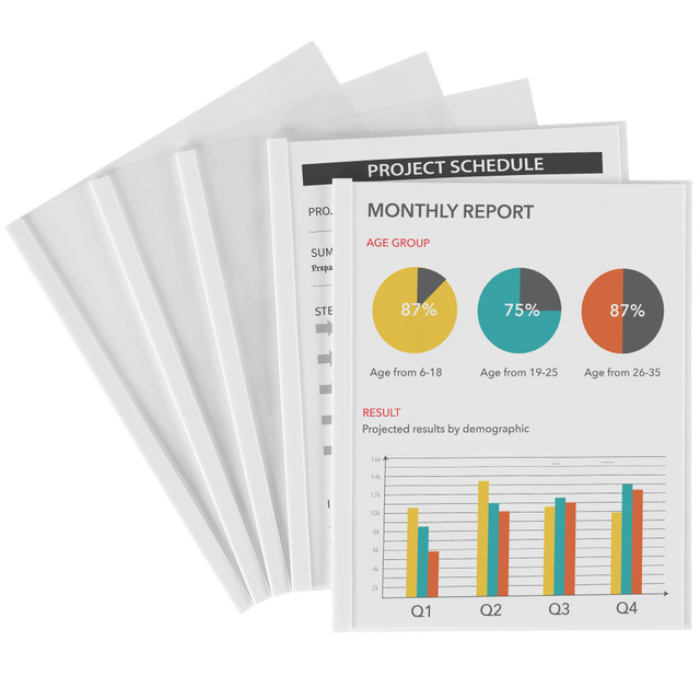 AVERY PRODUCTS CORPORATION 47710 Avery Sliding Bar Report Covers, White Bars, Box Of 50 AVERY PRODUCTS CORPORATION 47710 Avery Sliding Bar Report Covers, White Bars, Box Of 50