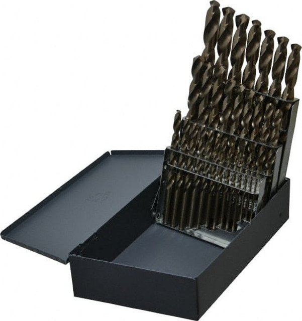 Cleveland C70365 Drill Bit Set: Jobber Length Drill Bits, 29 Pc, 135 °, Cobalt