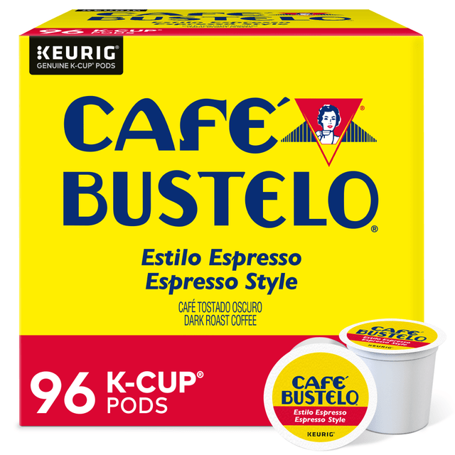 THE J.M. SMUCKER COMPANY 5000204164CA Keurig Cafe Bustelo Single-Serve Pods, Espresso Roast, Classic, Box Of 24 Pods, Case Of 4 Boxes