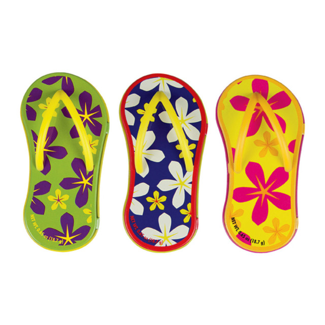 AMUSEMINTS, LLC MTA1070F24 AmuseMints Mint Candy Flip Flop Tins, Assorted Bright Colors, Pack Of 24