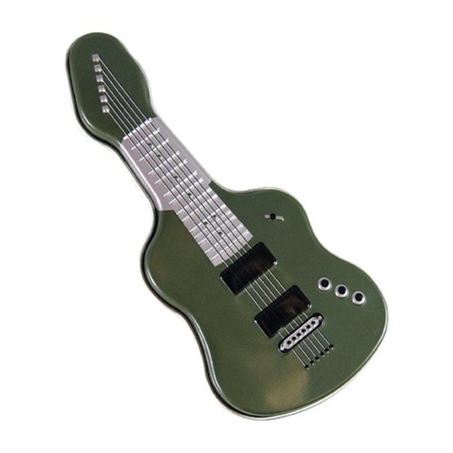 AMUSEMINTS, LLC MTR4042F24 AmuseMints Sugar-Free Mints, Electric Guitar Tin, Green, Pack Of 24