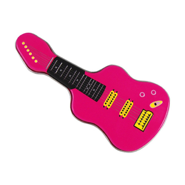 AMUSEMINTS, LLC MTR4040F24 AmuseMints Sugar-Free Mints, Electric Guitar Tin, Pink, Pack Of 24