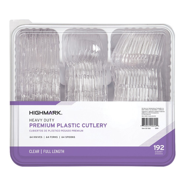 OFFICE DEPOT 3585490692 Highmark Heavy-Duty Plastic Cutlery, Clear, Pack Of 192 Utensils OFFICE DEPOT 3585490692 Highmark Heavy-Duty Plastic Cutlery, Clear, Pack Of 192 Utensils
