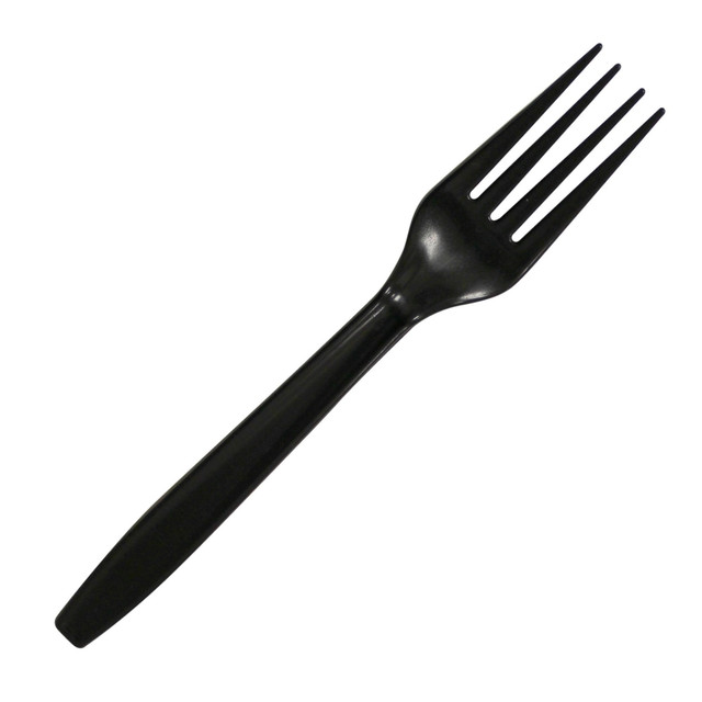OFFICE DEPOT Highmark 3585490693  Plastic Utensils, Full-Size Forks, Black, Box Of 1,000 Forks
