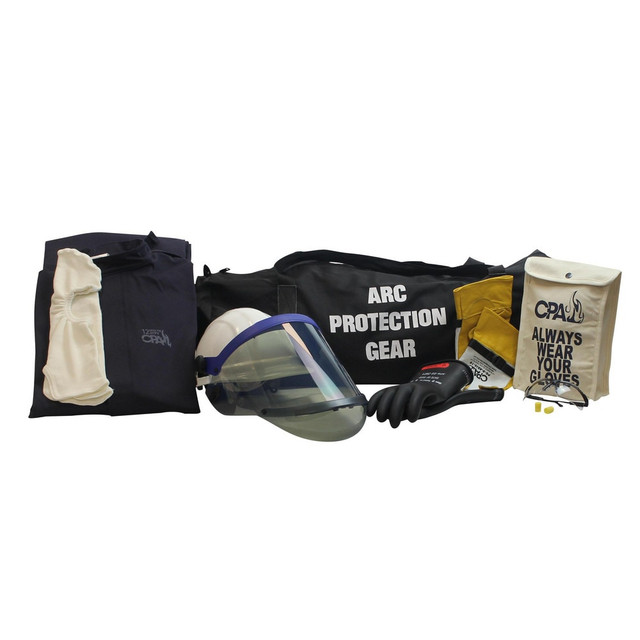 Chicago Protective Apparel AG12-XL-11 Arc Flash Clothing Kits; Protection Type: Arc Flash ; Garment Type: Bib Overalls; Hoods; Jacket ; Maximum Arc Flash Protection (cal/Sq. cm): 12.00 ; Size: X-Large ; Glove Type: Electrical Protection Gloves