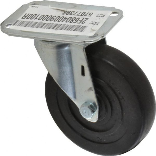 E.R. Wagner 2F6804009000100 Swivel Top Plate Caster: Hard Rubber, 4" Wheel Dia, 1" Wheel Width, 140 lb Capacity, 4-13/16" OAH