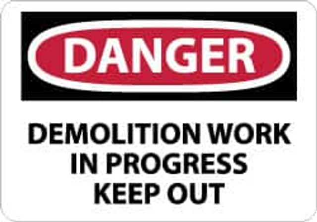 AccuformNMC Sign: Rectangle, "Danger - Demolition Work in Progress - Keep Out" D496PB AccuformNMC Sign: Rectangle, "Danger - Demolition Work in Progress - Keep Out" D496PB