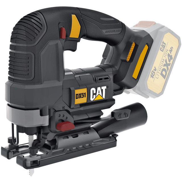 CAT DX51B Cordless Jigsaws; Voltage: 18.00 ; Strokes per Minute: 3500 ; Stroke Length: 1.00 ; Maximum Cutting Angle: 45.00 ; Battery Included: No ; Battery Chemistry: Lithium-ion