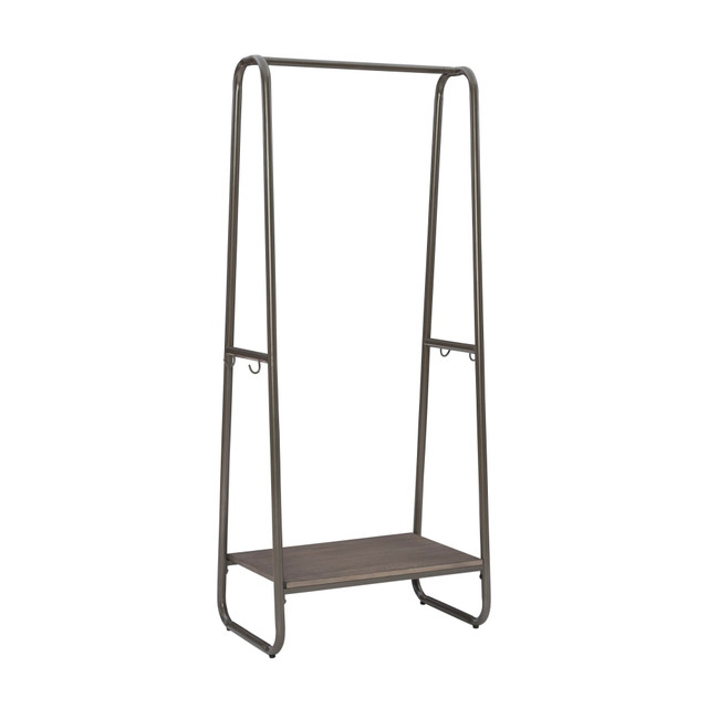 LINON HOME DECOR PRODUCTS, INC OFDP2821 Linon Blaisdell Tall Clothing Rack, 60inH x 27-1/4inW x 15-3/4inD, Pewter LINON HOME DECOR PRODUCTS, INC OFDP2821 Linon Blaisdell Tall Clothing Rack, 60inH x 27-1/4inW x 15-3/4inD, Pewter