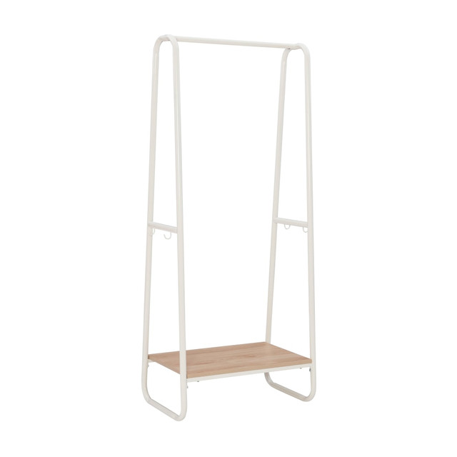 LINON HOME DECOR PRODUCTS, INC OFDP2822 Linon Blaisdell Tall Clothing Rack, 60inH x 27-1/4inW x 15-3/4inD, White LINON HOME DECOR PRODUCTS, INC OFDP2822 Linon Blaisdell Tall Clothing Rack, 60inH x 27-1/4inW x 15-3/4inD, White
