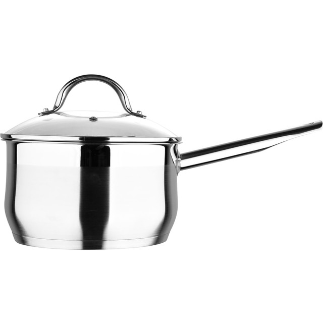 BERGNER US INC. BGUS10106STS Bergner 3.5-Quart Stainless Steel Non-Stick Saucepan, Silver