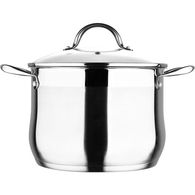 BERGNER US INC. BGUS10108STS Bergner Stainless-Steel Induction-Ready Dutch Oven With Lid, 8 Qt, Stainless Steel