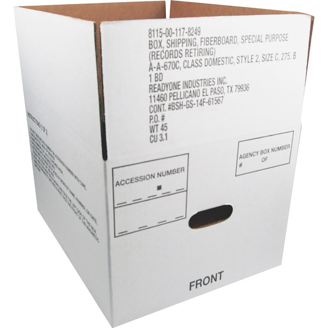 NATIONAL INDUSTRIES FOR THE BLIND 1178249 SKILCRAFT Storage Boxes, 14 3/4in x 12in x 9 1/2in, 40% Recycled, Case Of 25 NATIONAL INDUSTRIES FOR THE BLIND 1178249 SKILCRAFT Storage Boxes, 14 3/4in x 12in x 9 1/2in, 40% Recycled, Case Of 25