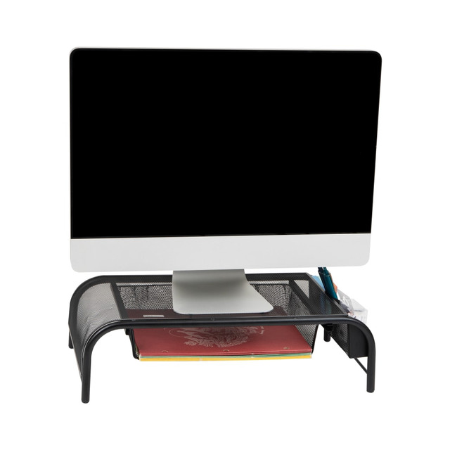 EMS MIND READER LLC MESHMONSTA-BLK Mind Reader Metal Mesh Monitor Stand, 5-1/2inH x 11-1/2inW x 20inD, Black EMS MIND READER LLC MESHMONSTA-BLK Mind Reader Metal Mesh Monitor Stand, 5-1/2inH x 11-1/2inW x 20inD, Black