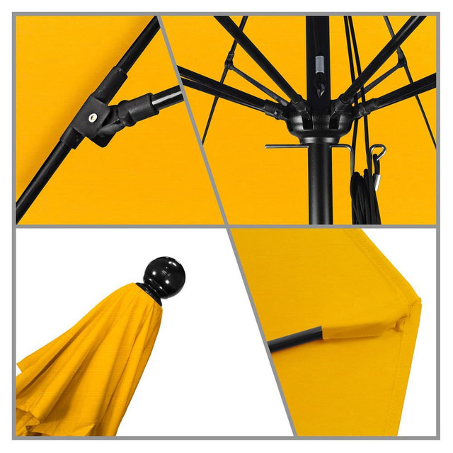 California Umbrella 194061620144 Patio Umbrellas; Fabric Color: Yellow ; Base Included: No ; Fade Resistant: Yes ; Diameter (Feet): 11 ; Canopy Fabric: Pacifica