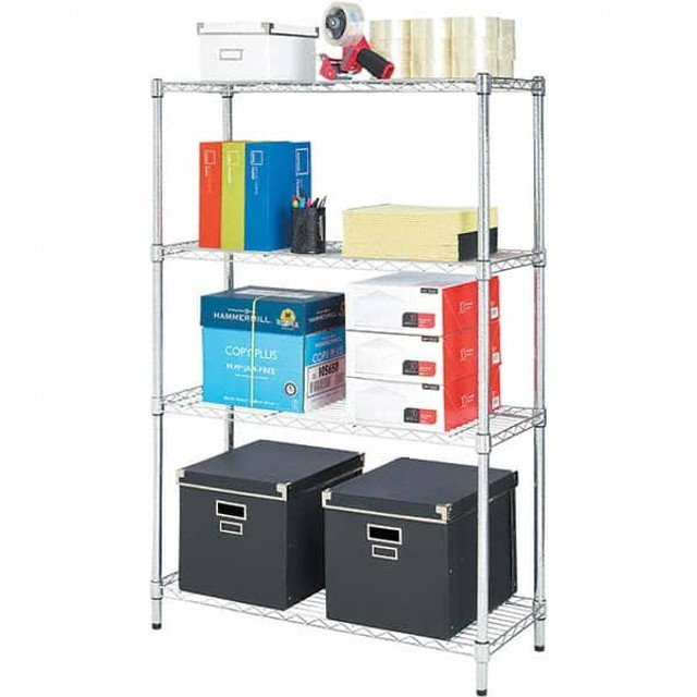 ALERA ALESW843614SR Starter Unit Wire Shelving: 250 lb Shelf Capacity, 4 Shelves