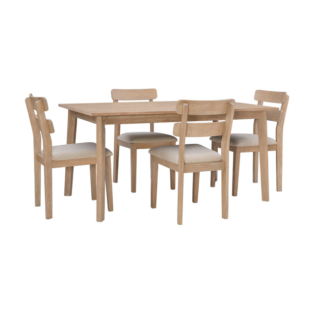 L. POWELL ACQUISITION CORP. Powell ODP2896  Delavan 5-Piece Dining Set, 30inH x 60inW x 36inD, Natural/Gray