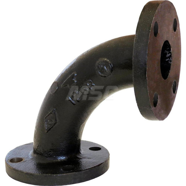 Anvil 0306009804 Black 90 &deg; Flanged Elbow: 3", 125 psi, Threaded